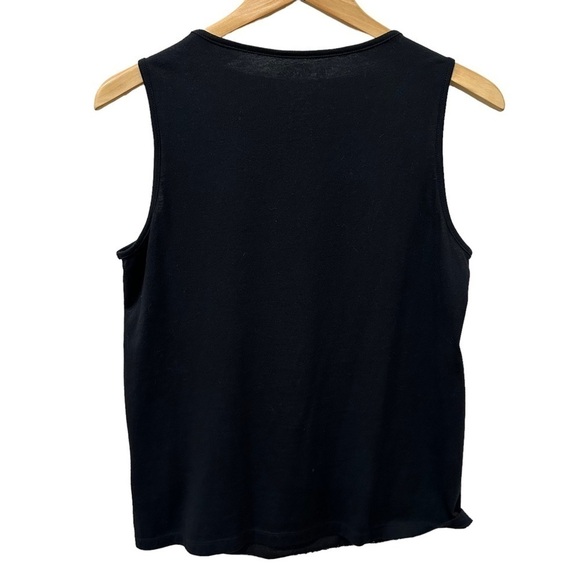 Chico's Size 0 US Small Black Sequin Tank Top Shell‎ Sleeveless Cotton Modal - Picture 4 of 5
